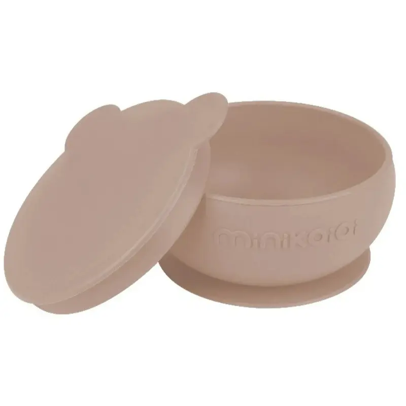 xx Bol avec Couvercle et Ventouse MINIKOIOI en Silicone – Beige