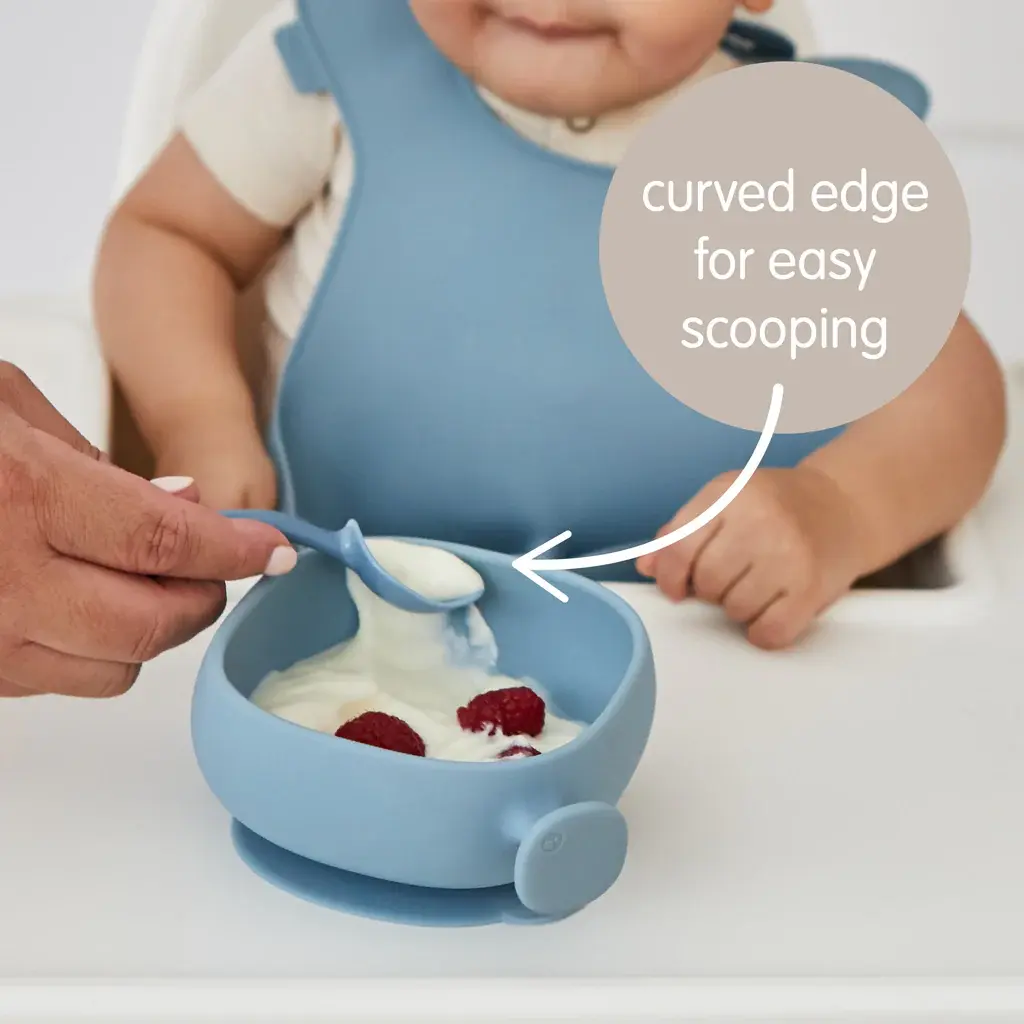 Bol en silicone + couvercle - blush