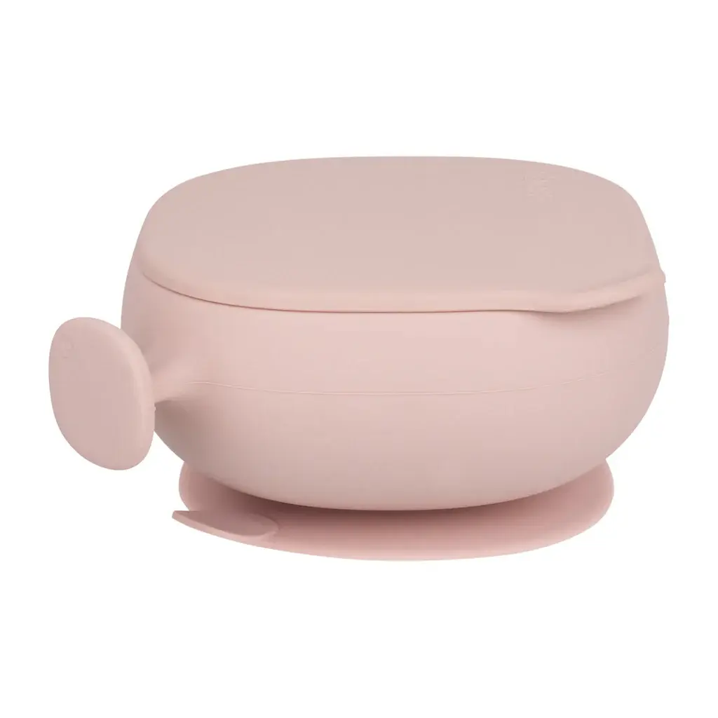 Bol en silicone + couvercle - blush