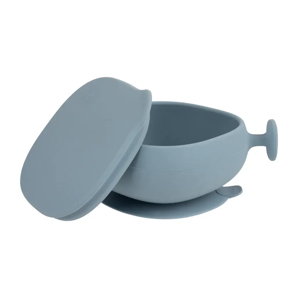 xx Bol en silicone + couvercle - océan