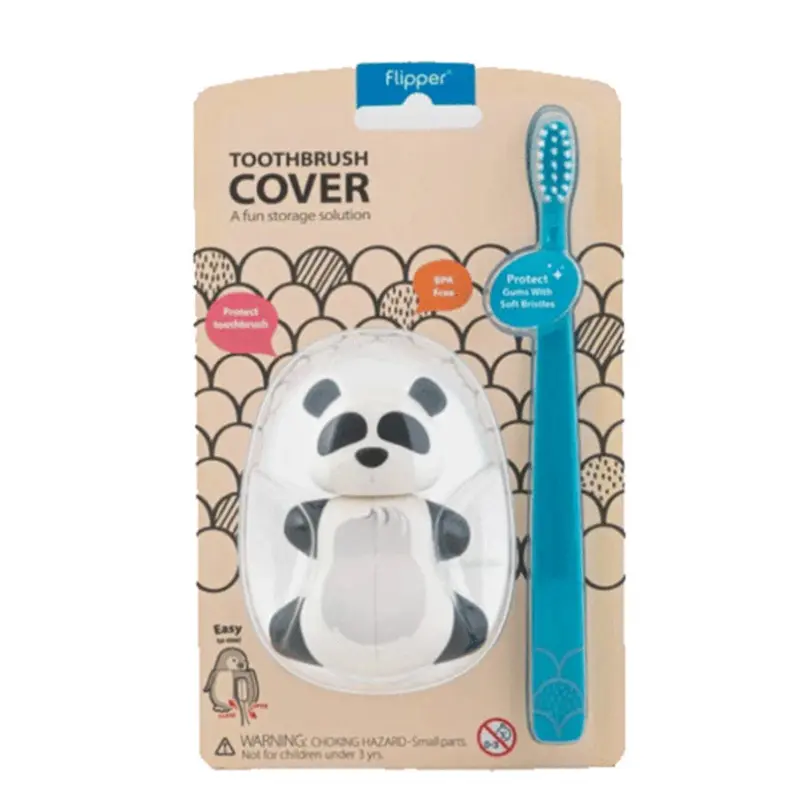 xx Brosse à dent Flipper avec couvercle - Panda