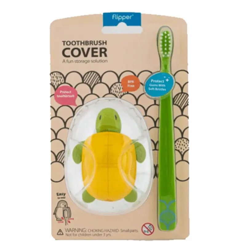 xx Brosse à dent Flipper avec couvercle - Tortue