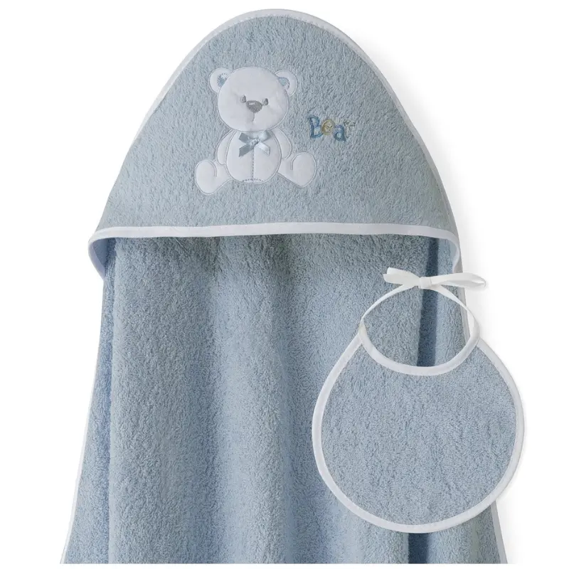 Cape de bain 1X1 Mod Ours Arc plus Bavoir Pétrole