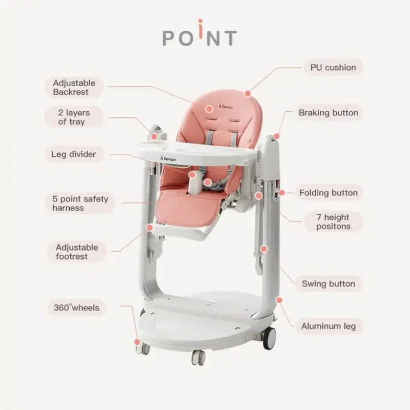 Chaise haute multifonctionnelle 3 en 1 gris – A Demain