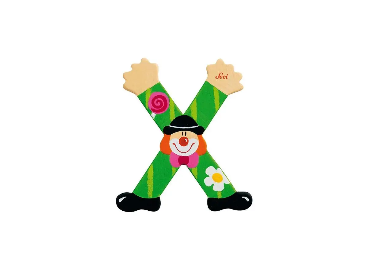 xx Clown de la lettre X en bois