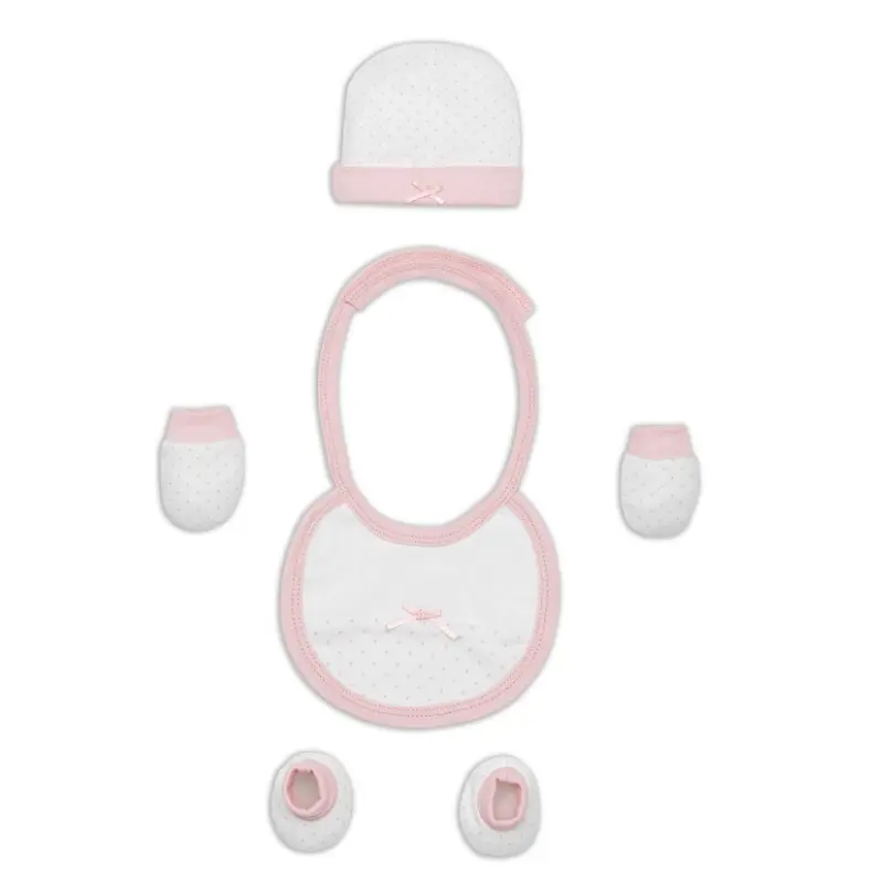 Coffret cadeau Interbaby 4 pièces rose modèle SET01