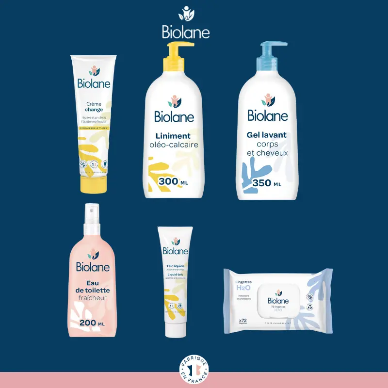 Coffret Naissance Biolane : 5 Produits de Soin et son Sac à Langer Matelassé OFFERT