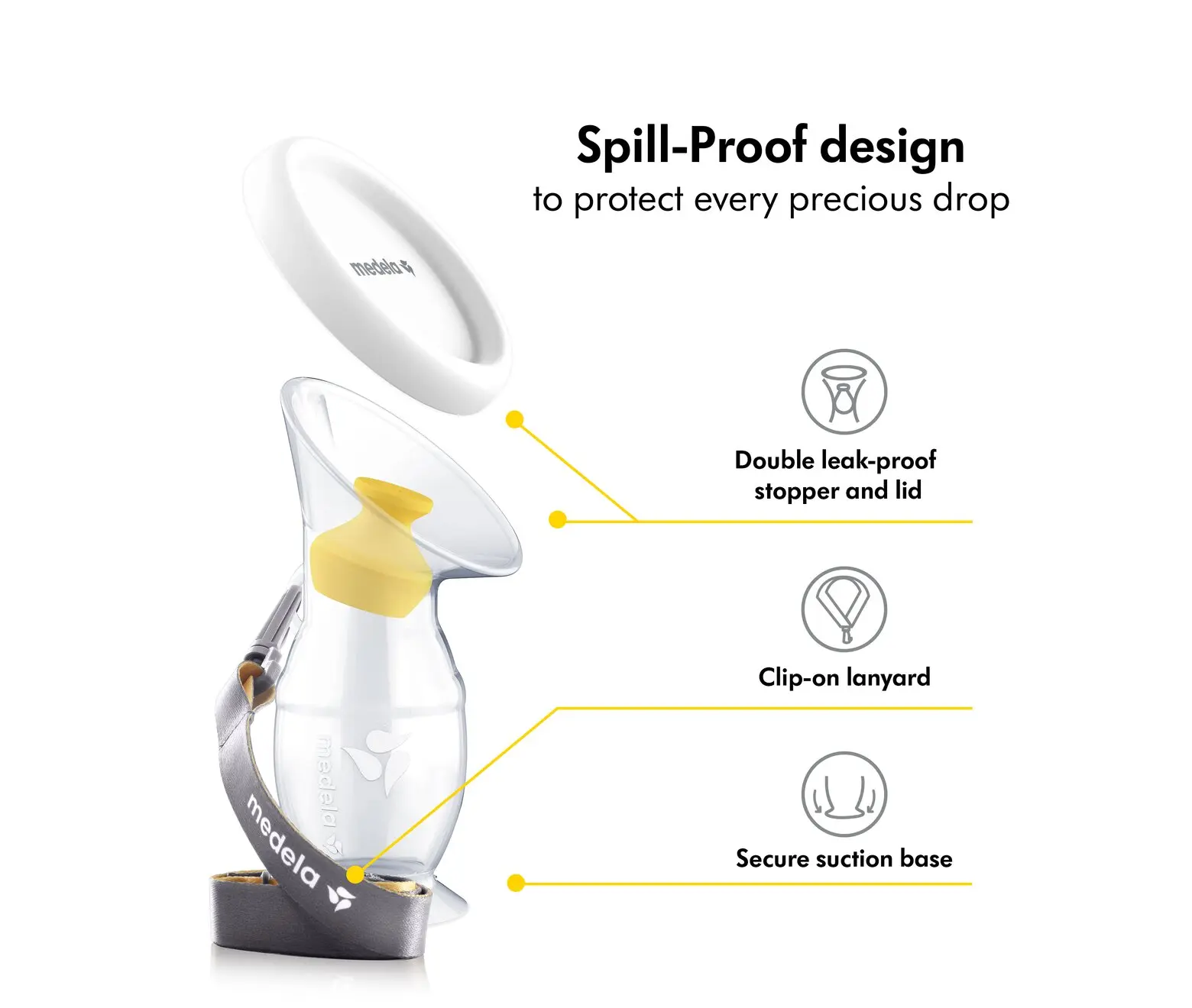 Collecteur de lait maternel en silicone Medela