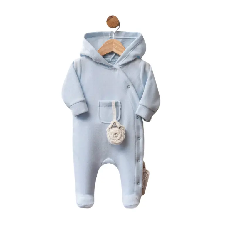 xx Combinaison polaire bébé avec capuche et petit pompon