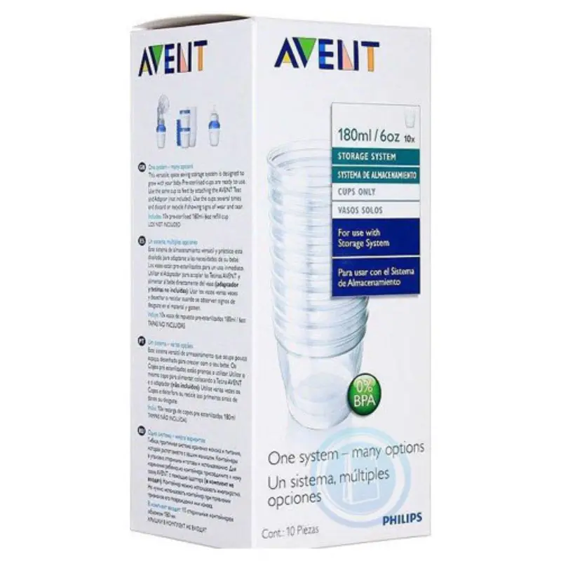 xx Conteneurs Via sans couvercle Philips Avent Scf 615/10