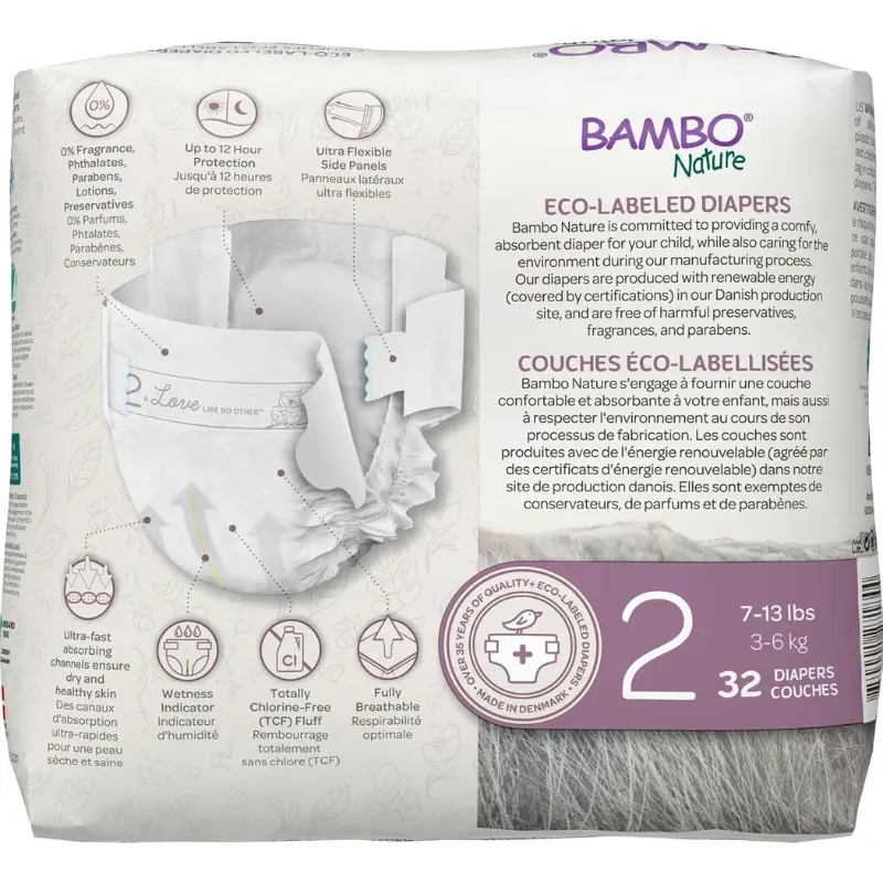 Couches bébé Bambo Nature Dream Taille 2 (3-6 kg) – 32 pièces