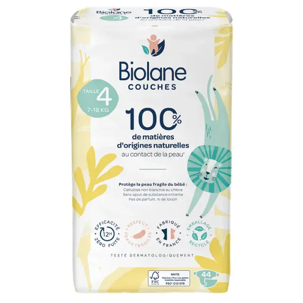 xx Couches écologiques Biolane Taille 4