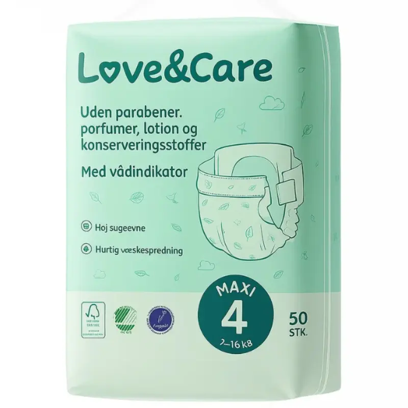 xx Couches Love and Care  4 junior 7-16 kg 50 unités