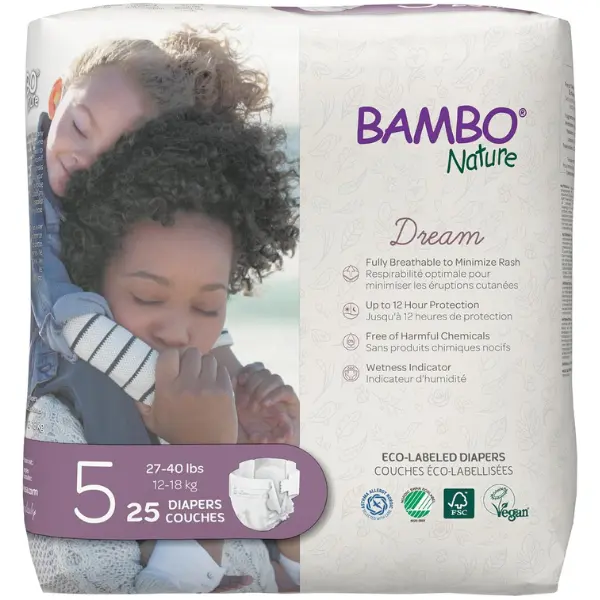 xx Couches pour bébé écologiques haut de gamme Bambo Nature, taille 5