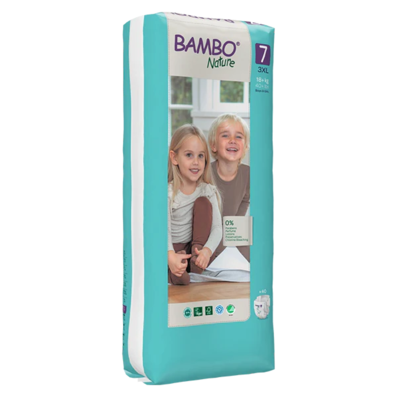 xx Couches taille 7 (18 kg et plus / 40 lb et plus), 40 pièces -  Bambo Nature
