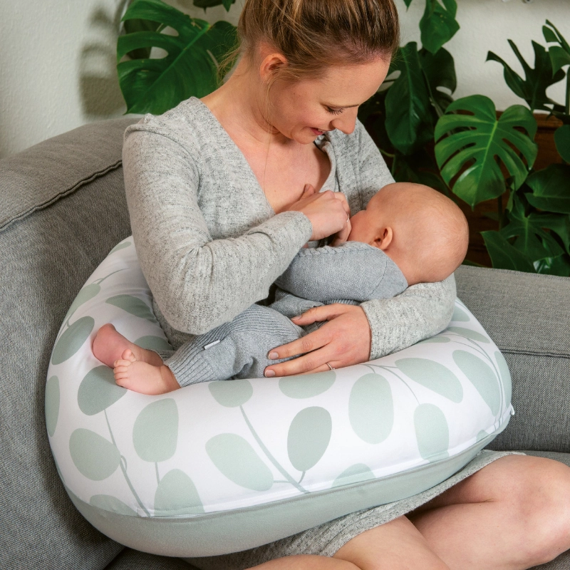 Coussin d'Allaitement et Maternité Buddy  Feuilles Vert Aqua - Doomoo