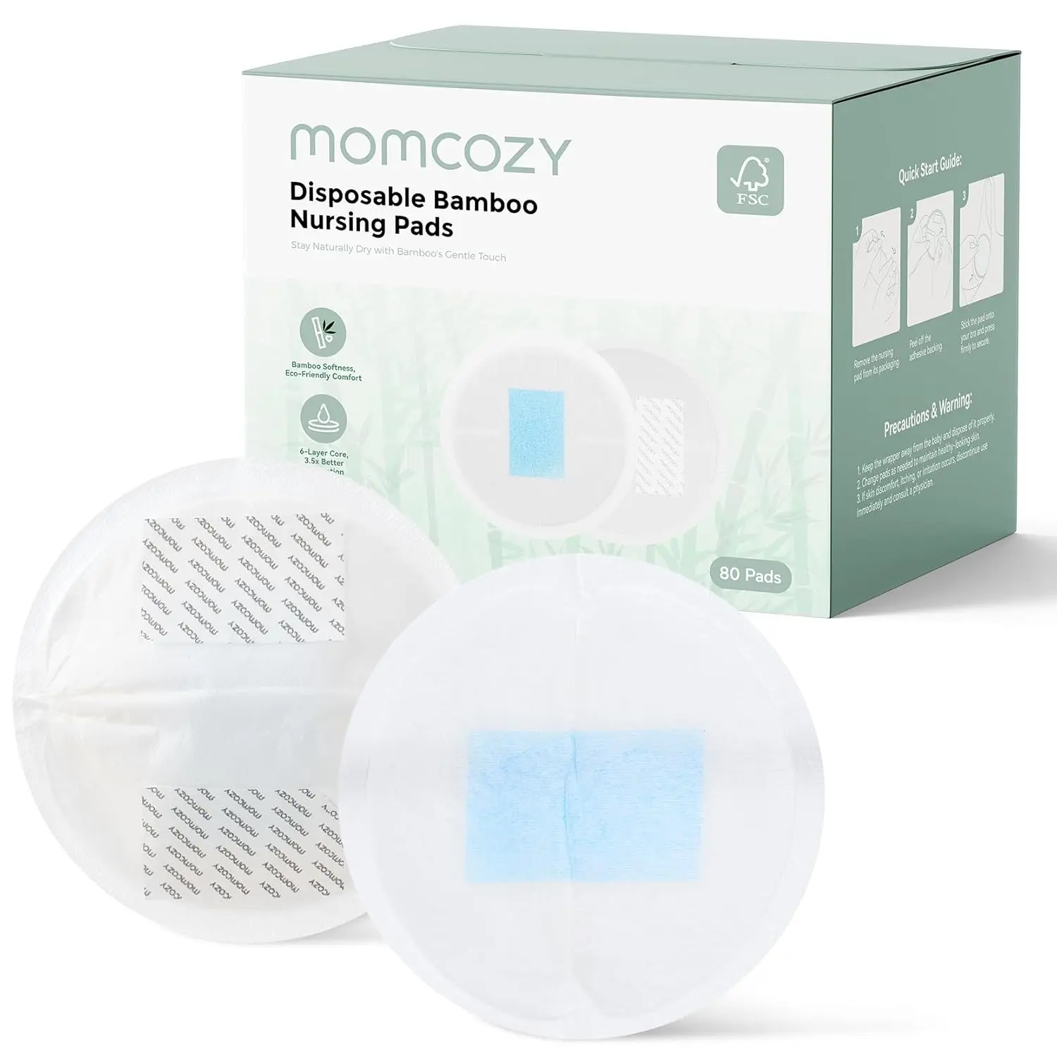 xx Coussinets d'allaitement jetables en bambou Momcozy