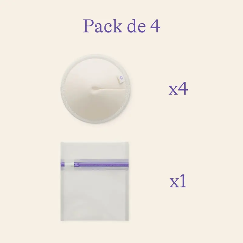 Coussinets d’allaitement lavables 4 pièces