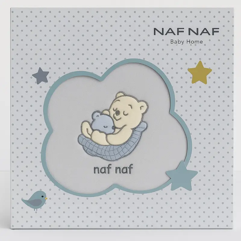 xx Couverture de naissance Naf Naf ultra douce 80x110 cm – Gris