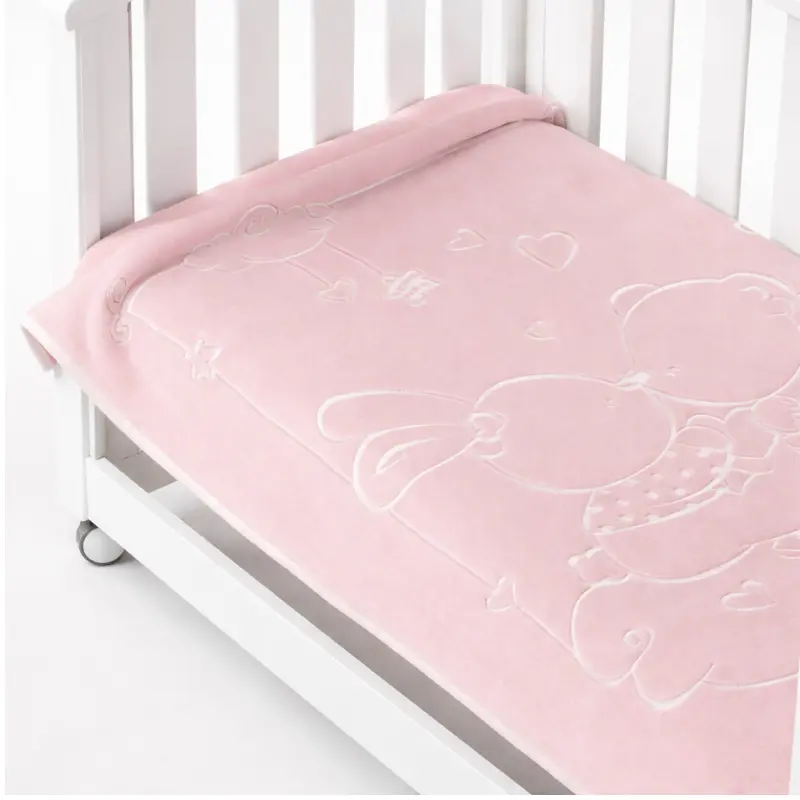 Couverture d’emmaillotage premium bébé 110x140 rose douce et confortable