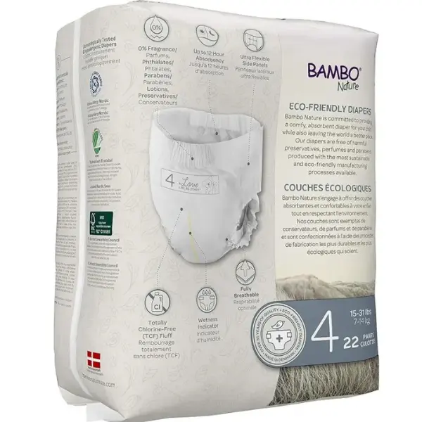 Culottes d’entraînement Bambo Nature Dream Taille 4 (7-12 kg) – Pack 22 unités
