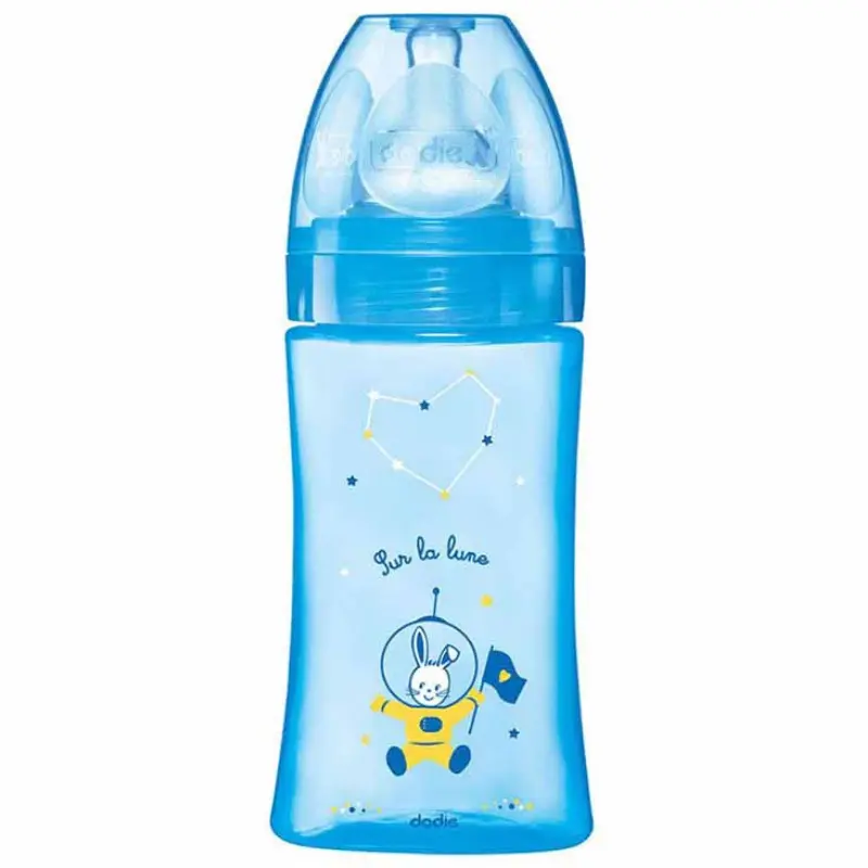 Dodie Biberon Anti-Colique Initiation+ 270ml (0-6m) - Bleu Cosmonaute