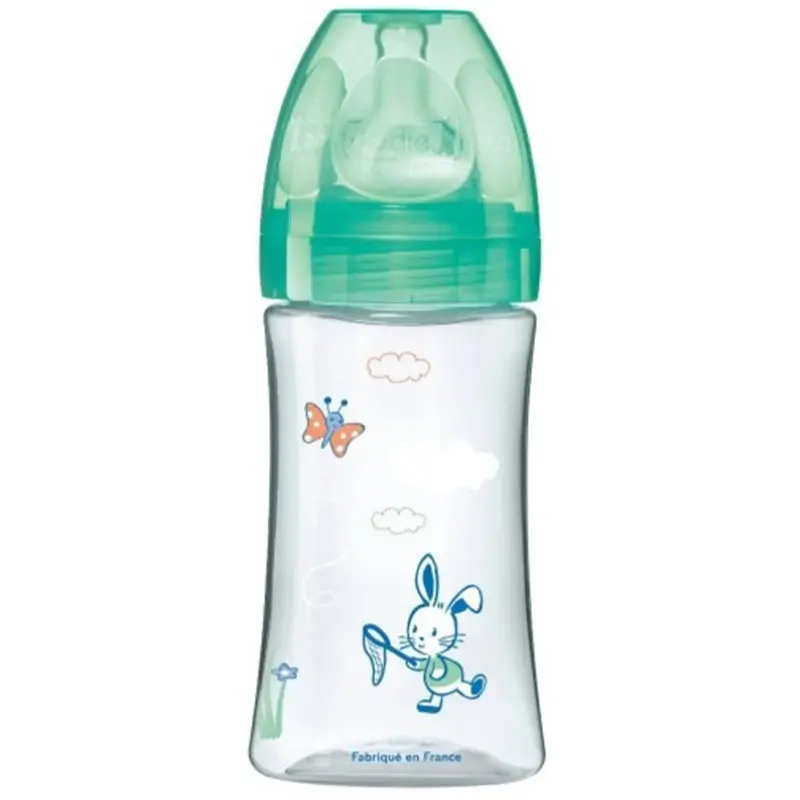 xx Dodie Biberon Anti-Colique Initiation+ 270ml (0-6m) - Vert lapin