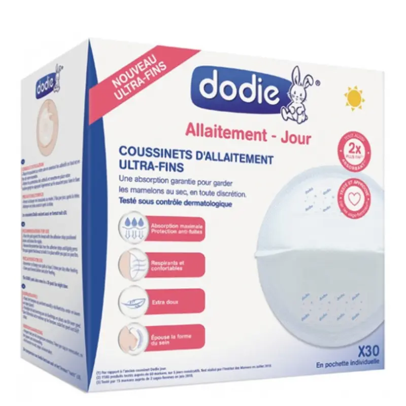 Coussinets d'Allaitement Jour Ultra-fins Dodie 30 coussinets