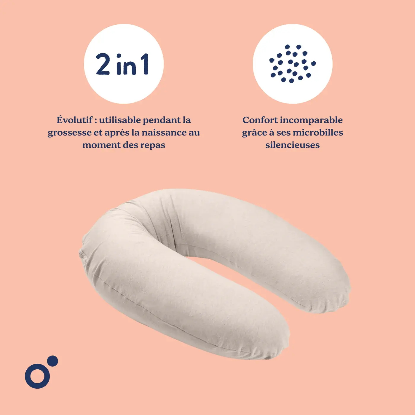 Doomoo Buddy Coussin d'Allaitement et de Grossesse - Chine Sand