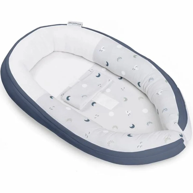 xx Doomoo Cocoon Réducteur De Lit Lune Grise Bleue