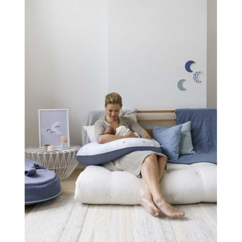 Doomoo Coussin d’allaitement et maternité blue grey moon Doomoo
