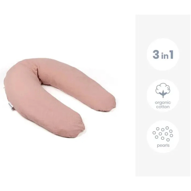 Doomoo Coussin de maternité Comfy Big en tissu tétra rose