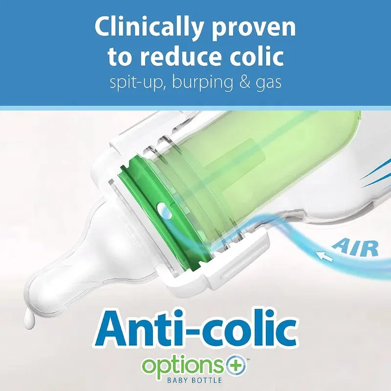 Biberon en verre étroite anti-colique de 250 ml