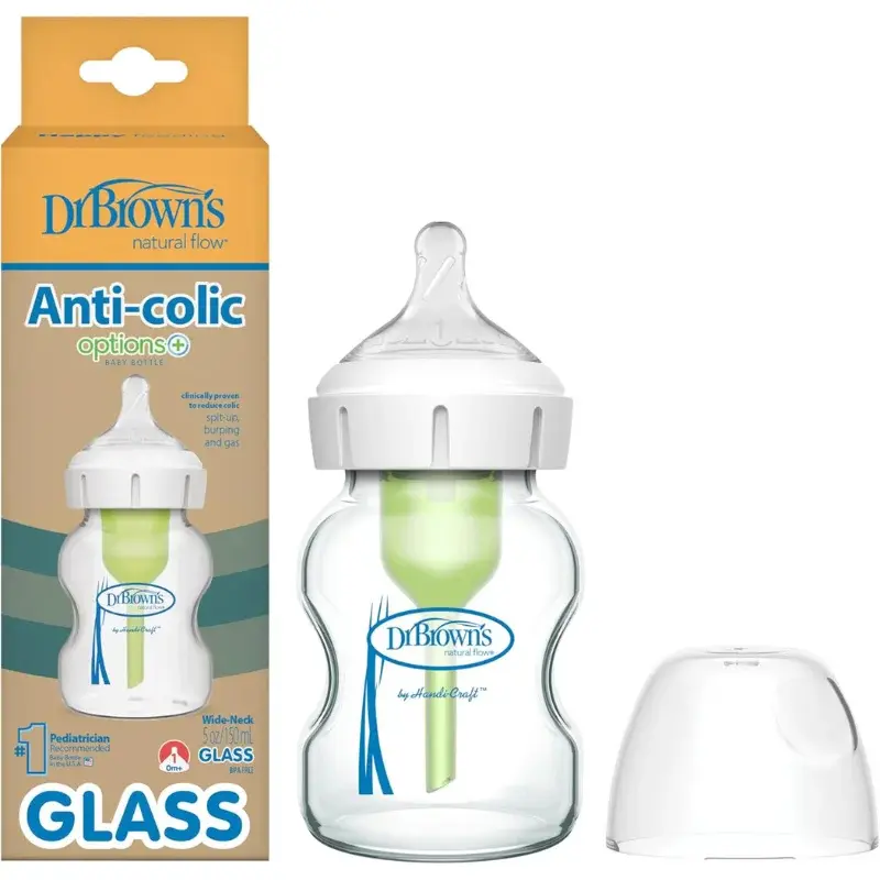 xx Dr. Brown’s Natural Flow Options+ Biberon en verre 150 ml