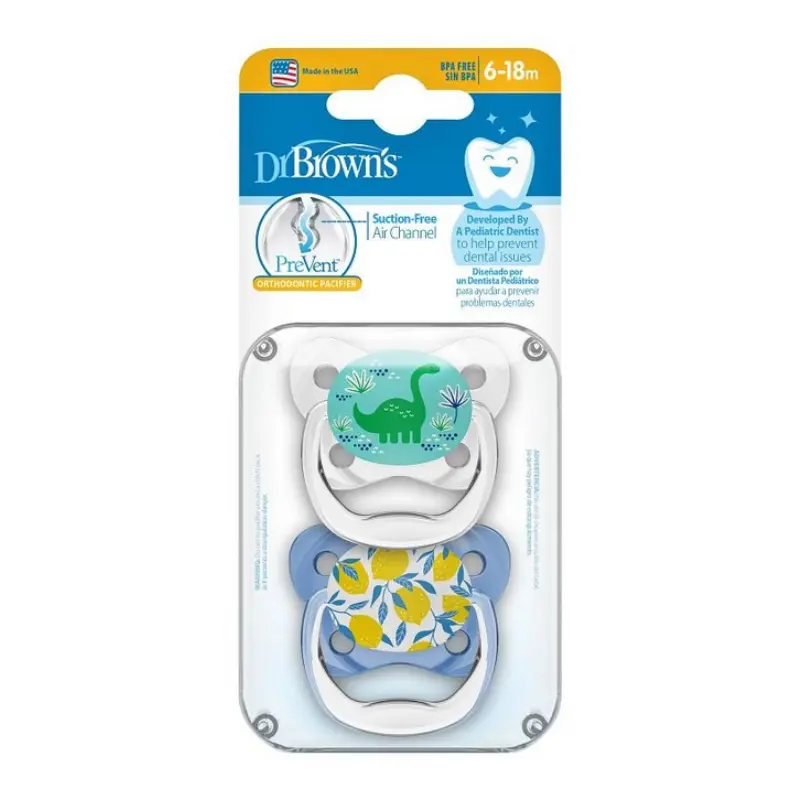 Dr. Brown’s – Sucette BUTTERFLY SHIELD Phase 2, Bleu, Lot de 2