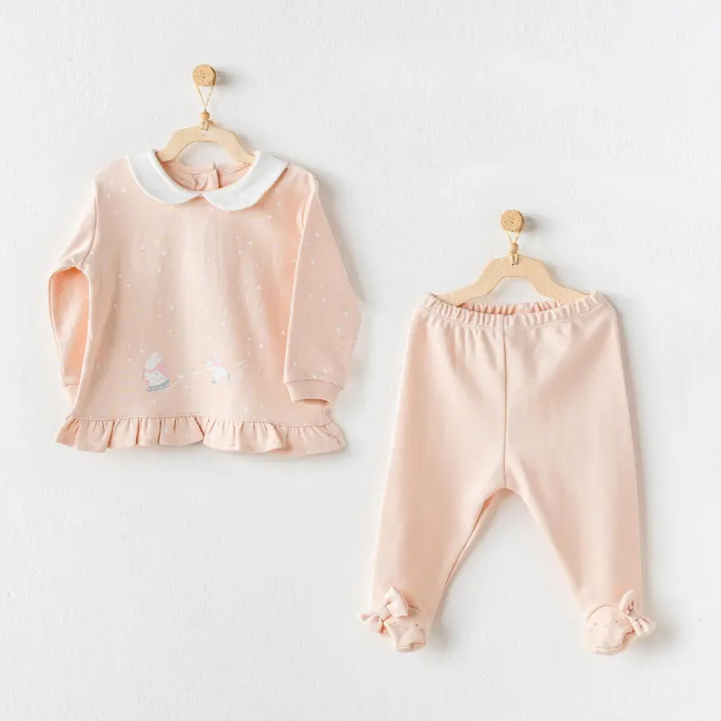 xx Ensemble 2 pièces pour bébé fille motif lapins mignons, rose - Andywawa