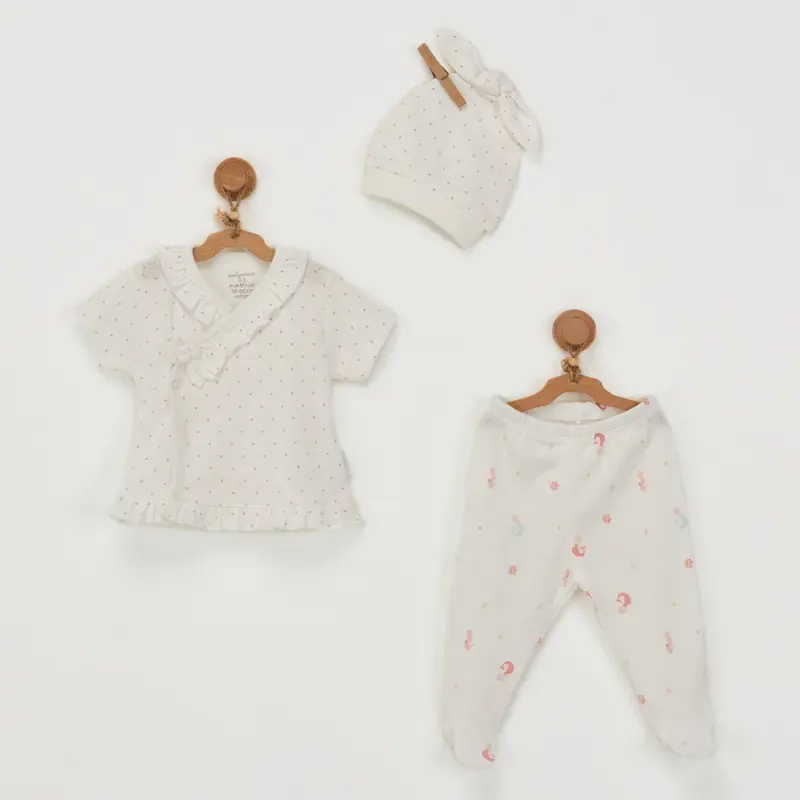 xx Ensemble bébé 3 pièces sirène Andywawa AC22613 écru