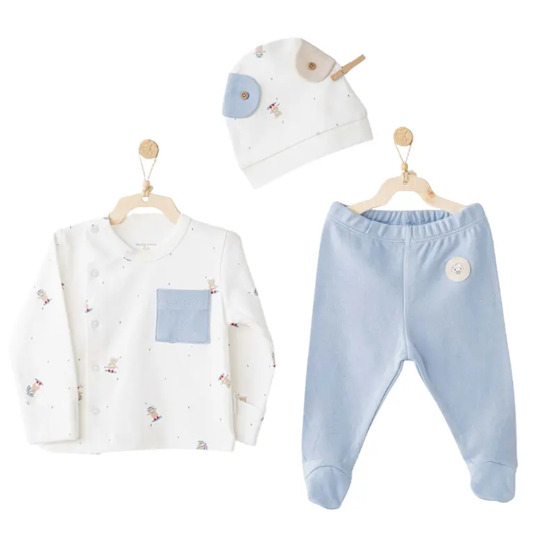 Ensemble body bébé garçon 3 pièces AC26073 Andywawa