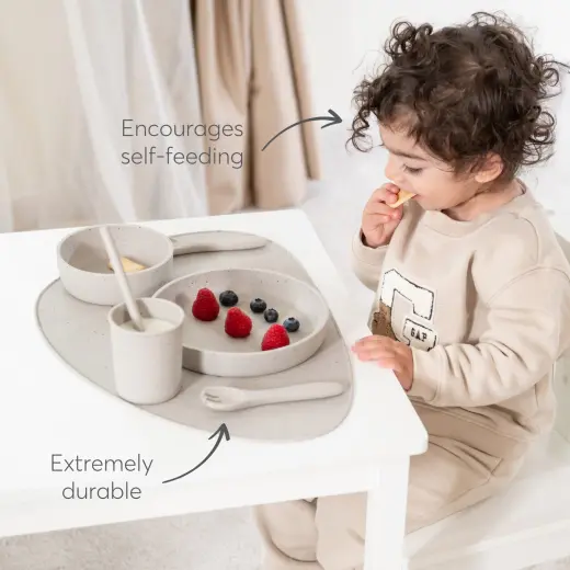Ensemble d'alimentation 5 pièces Sauge de silicone platine