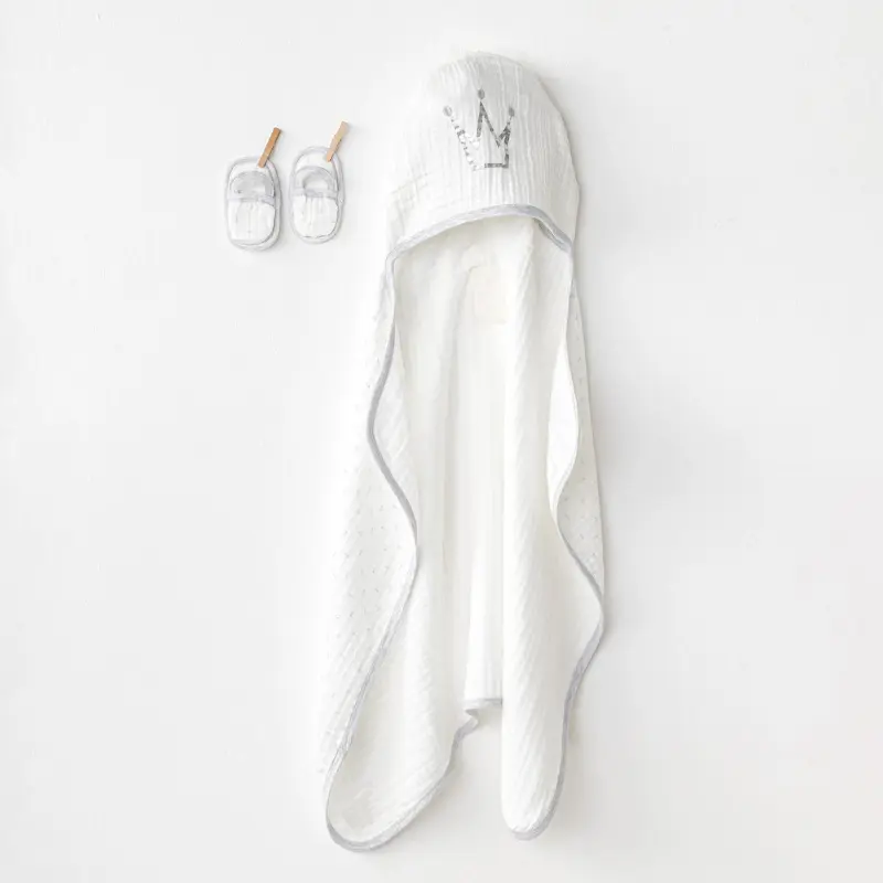Ensemble de serviettes en mousseline de coton blanc - Andywawa