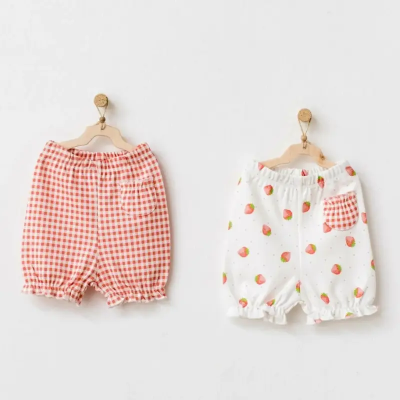 Ensemble short 2 pièces Andy Wawa pour bébé fille, blanc/rose - AC21730