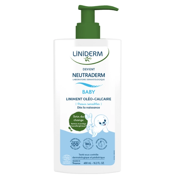 xx Gilbert liniderm neutraderm liniment oléo-calcaire certifie bio 480 mL