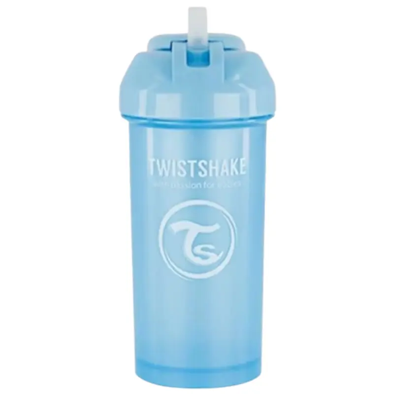 Gobelet à paille Twistshake 360 ​​ml - Bleu perle- 6+m