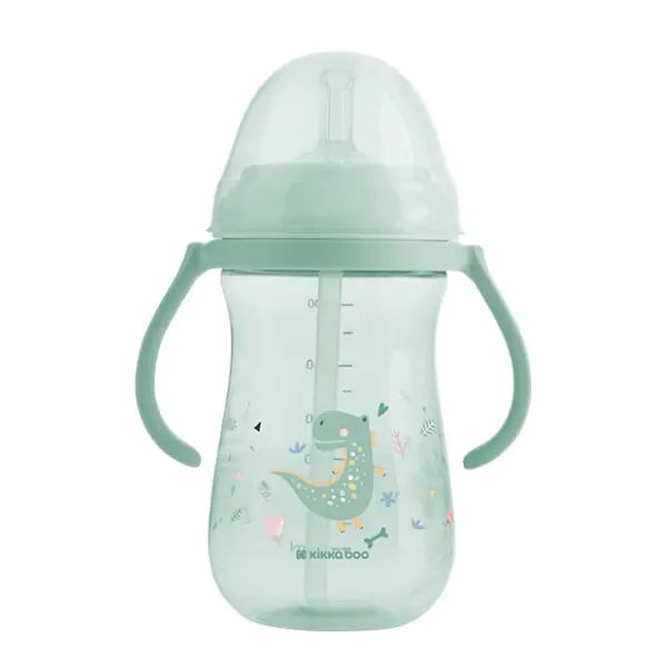 Gobelet PP avec paille en silicone 300 ml Dino World Menthe