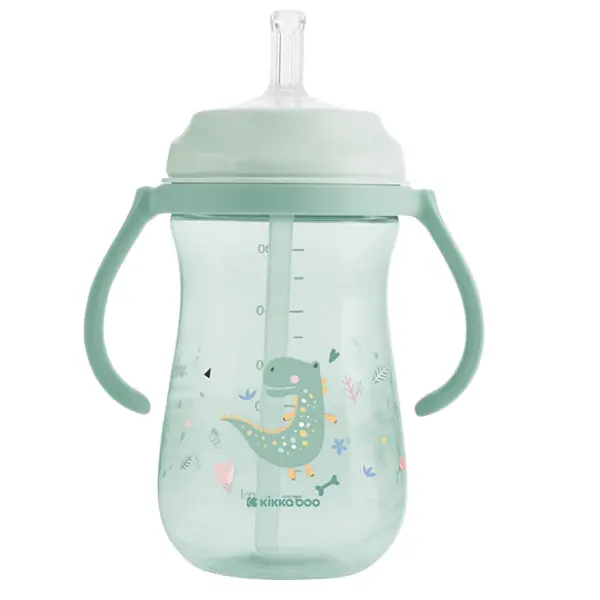 Gobelet PP avec paille en silicone 300 ml Dino World Menthe