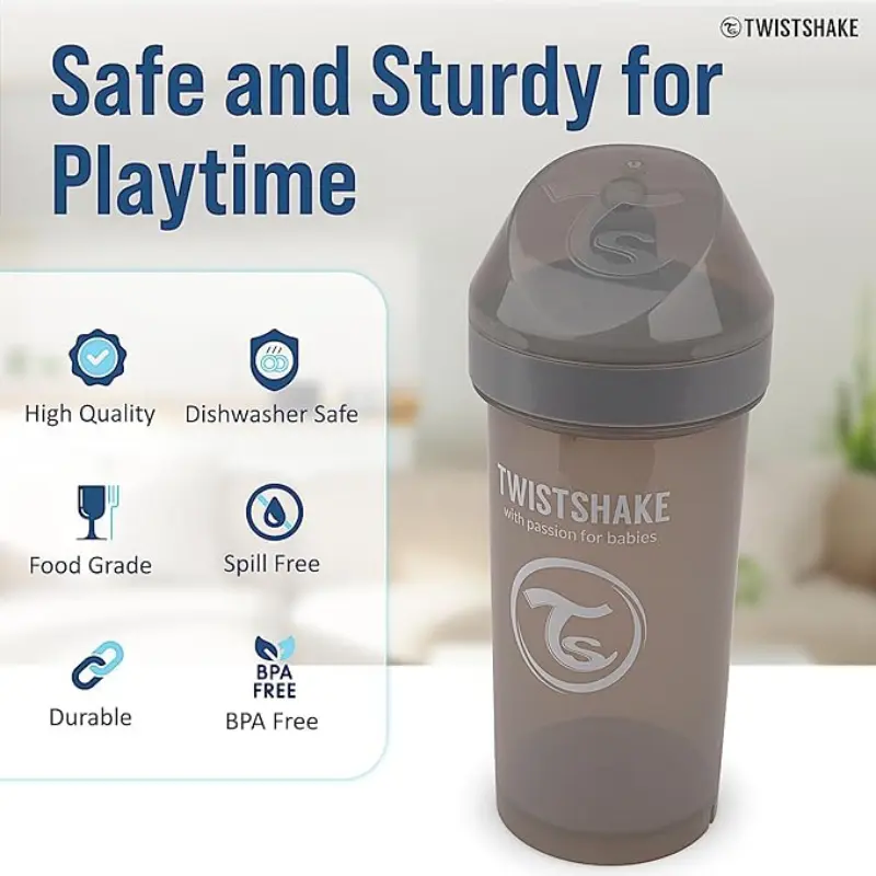 Gourde Anti-Fuites Enfants 360ml Twistshake - Gris