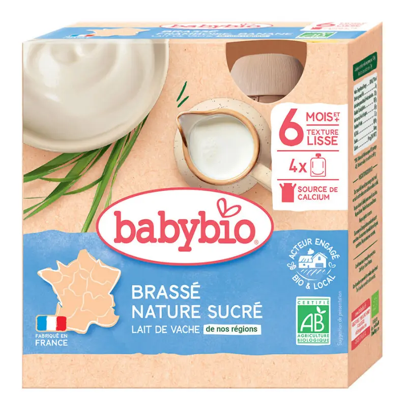 xx Gourdes Brassé Nature Sucré 6m 4x90g Babybio