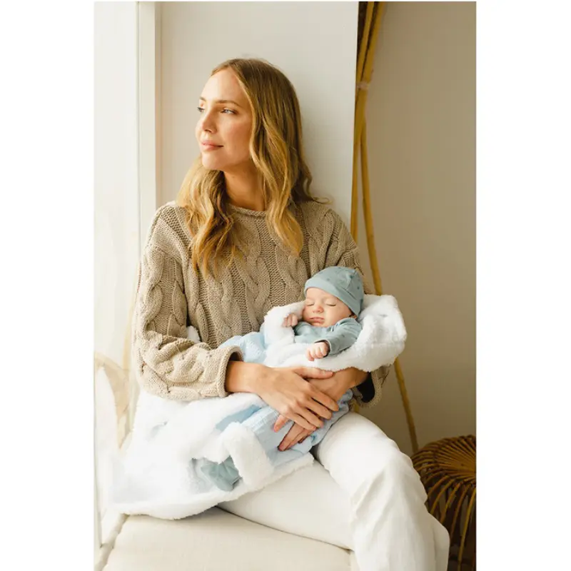 Interbaby Couverture nid d’abeille beige