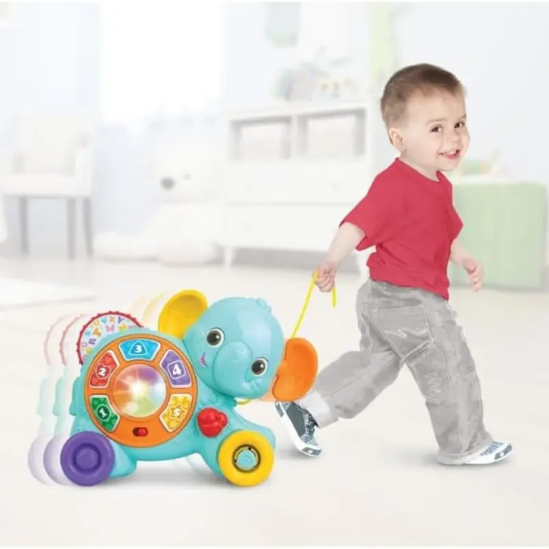 Jouet éléphant à tirer Winfun avec lumière, son et mélodies