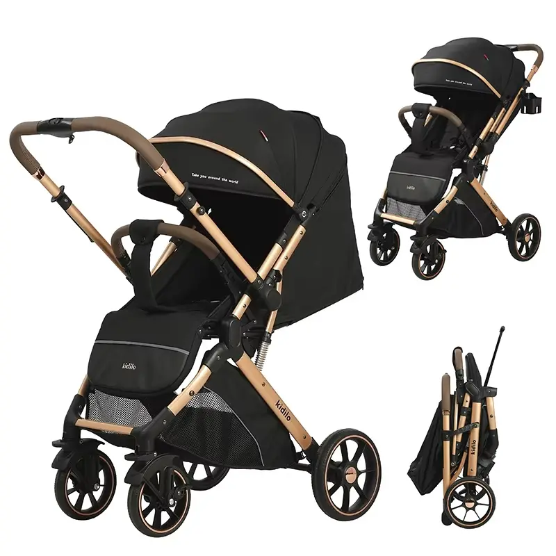 Kidilo 6600 Poussette Bébé Noir